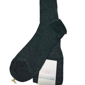 Bresciani 1970 Woman Italian Thigh High Dark Green Glittery Socks New W/Tags